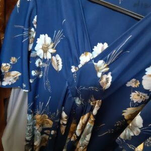 Bonte Koe Verhuur Maasland - Jurk Donkerblauw bloemen Flower Power art. 10169